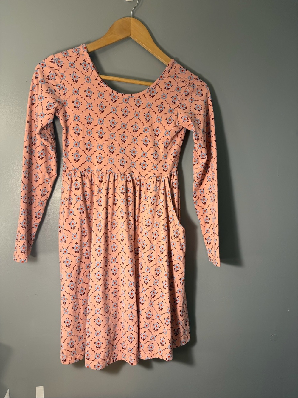 Hanna Andersson Pink Floral Long-Sleeve Knit Dress